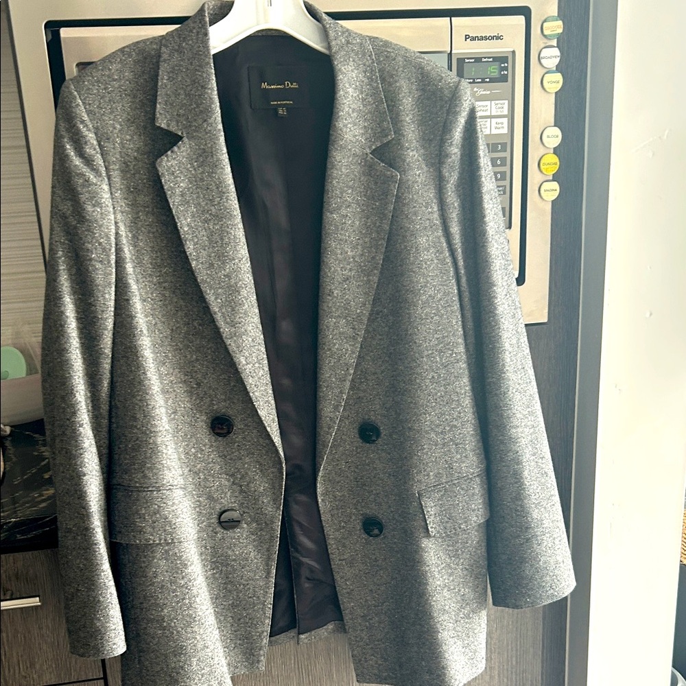Massimo Dutti Black and Gray Blazer